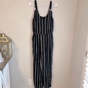 black-and-white striped jumpsuit